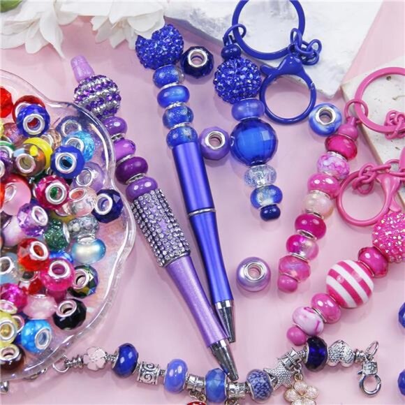 100Pcs Large Hole Beads Spacer Bead Mixed Color Assorted European Craft Big - Picture 4 of 6